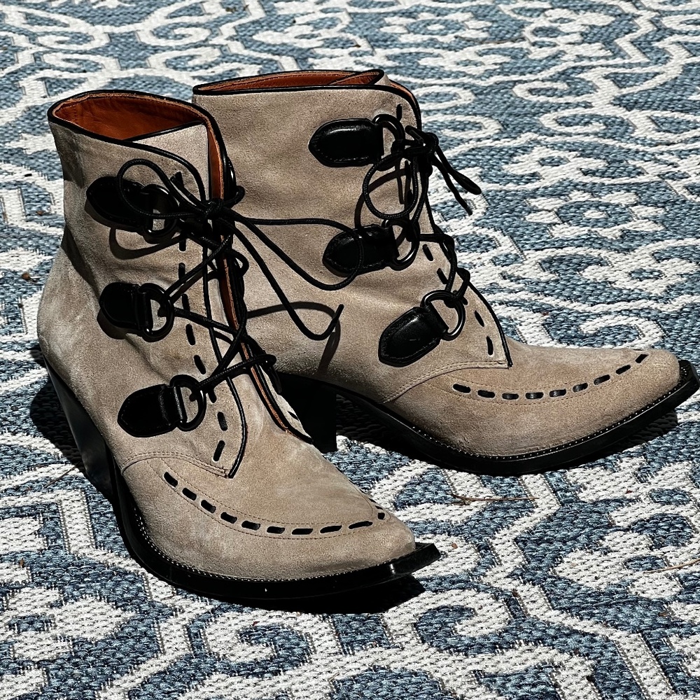 Coach Lace Up Chain Bootie